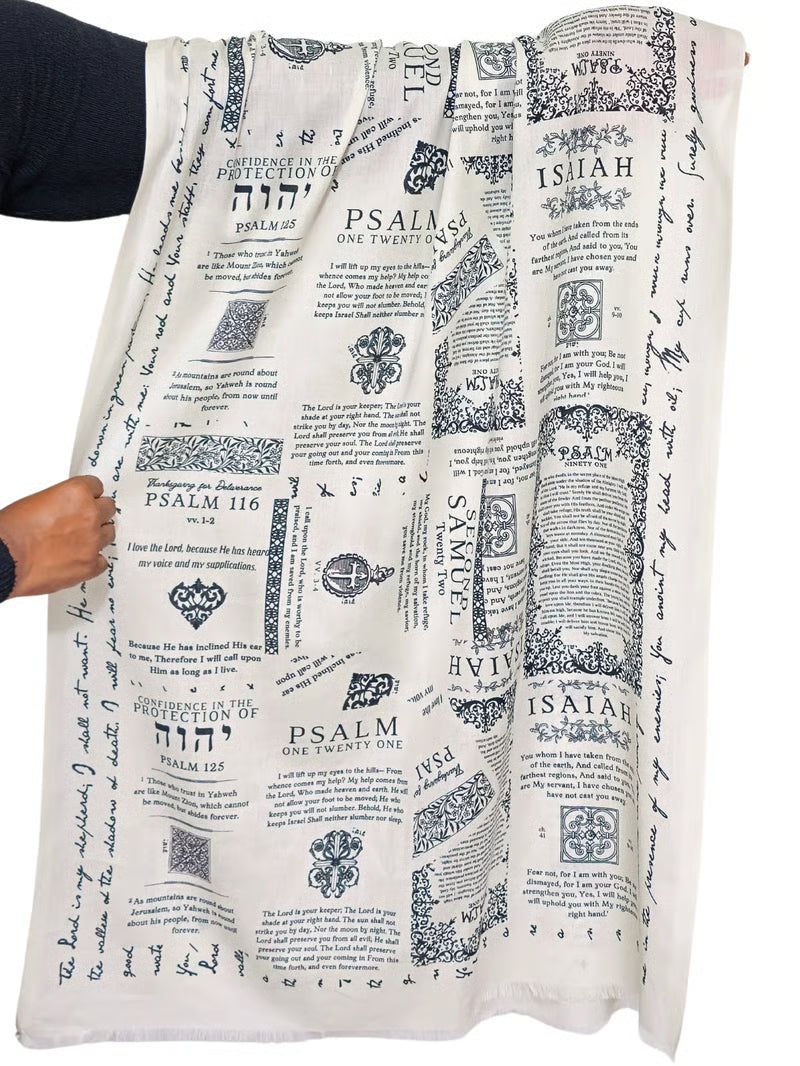✝️Handcrafted Christian Prayer Shawl: Protection Bible Verse Scarf, Yeshua Scripture Wrap🙏