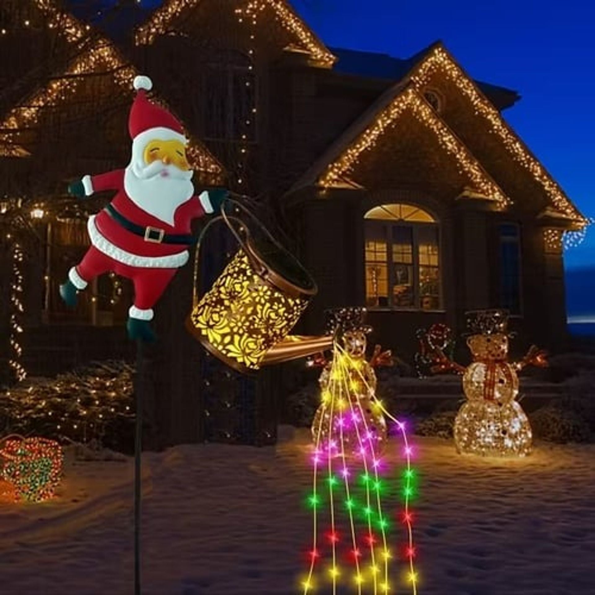 🎅✨ Christmas Claus Solar Kettle Lights – Festive Glow Indoors & Out